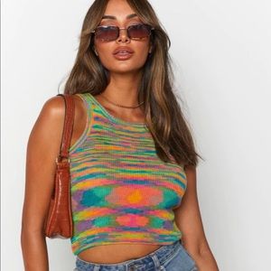 Beginning Boutique Chicago Tank Rainbow S/M NWT
